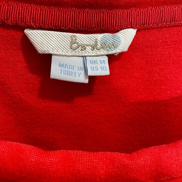Boden Women's Red Pocket Tunic Boat Neck Jersey Knit Sweater Top Size 10 - Picture 6 of 7